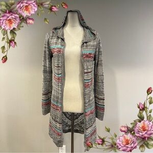 Jolt Multicolor striped Hooded Cardigan‎ size small